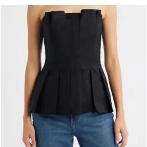 Reformation Ashlynn Black Strapless Top